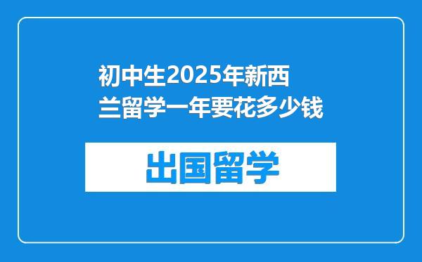 初中生2025年新西兰留学一年要花多少钱