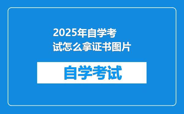 2025年自学考试怎么拿证书图片
