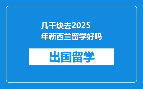 几千块去2025年新西兰留学好吗