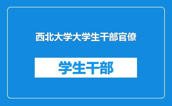 西北大学大学生干部官僚