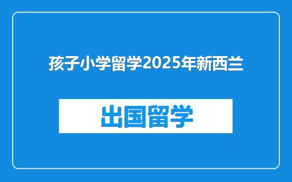 孩子小学留学2025年新西兰